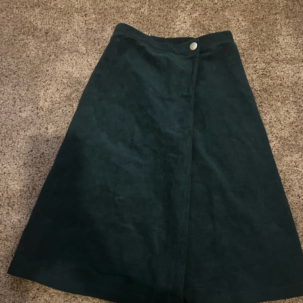 emerald green velvet skirt-small
